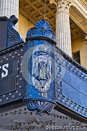 Art work on the marquee of the Ohio Theater Editorial Stock Photo