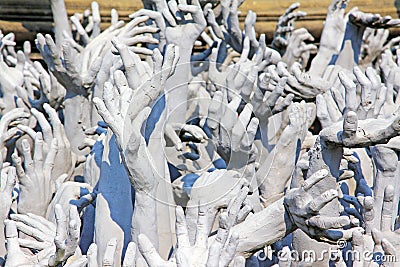 Art Work In Wat Rong Khun White Temple, Chiang Rai, Thailand Editorial Stock Photo