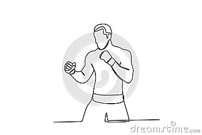A man prepares to enter a boxing competition Vector Illustration