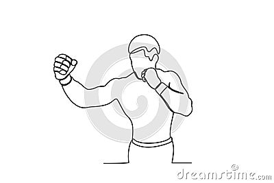 A man prepares to enter a boxing competition Vector Illustration