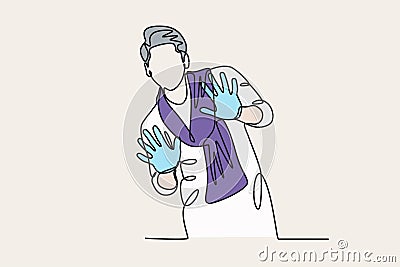 A man is dancing the poco during the Holi festival Vector Illustration