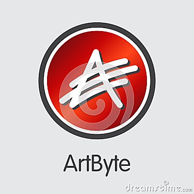 Artbyte - Blockchain Cryptocurrency Pictogram. Vector Illustration