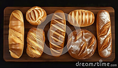 Freshly Baked Bread. Smell and taste in the bakery Arte com IA Stock Photo