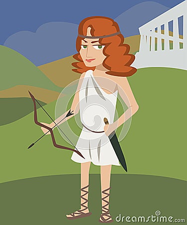 Artemis deity Vector Illustration