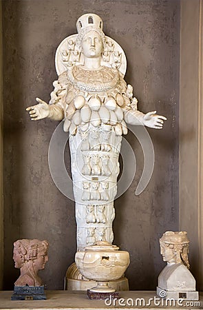 Artemis of Ephesus statue the Lady of Ephesus in Vatican Editorial Stock Photo