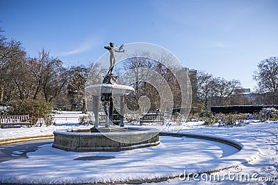 The Artemis fountain at rose garden in Hyde Park Stock Photo