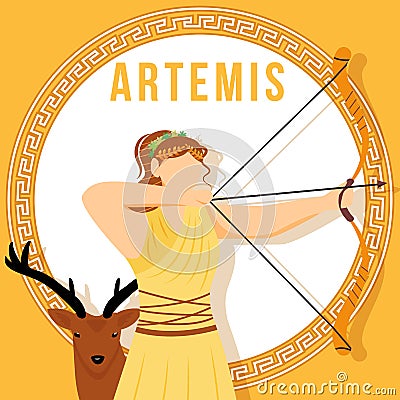 Artemis orange social media post mockup Vector Illustration