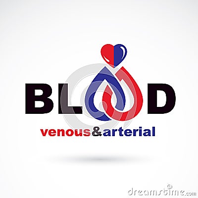 Arterial and venous blood, blood circulation conceptual vector i Vector Illustration