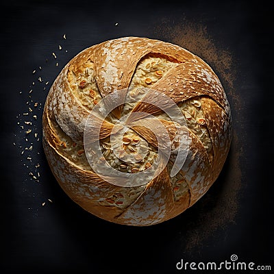 Artesian Bread View From Top Freshly Baked Stock Photo