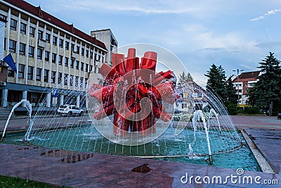 Artesian fountain, Bistrita Editorial Stock Photo