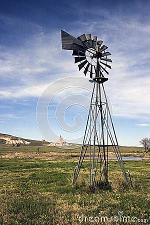 Artesian Well and Chimney Rock Stock Photo