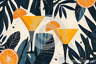 Artful Mixology: Background Artwork Featuring Vibrant Cocktails. Stock Photo