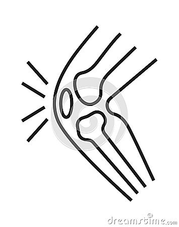 Arthritis, osteoporosis knee icon. Orthopaedic rehabilitation help Vector Illustration