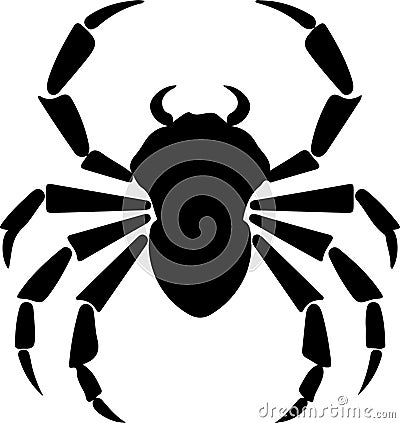 arthropod Black Silhouette Generative Ai Vector Illustration