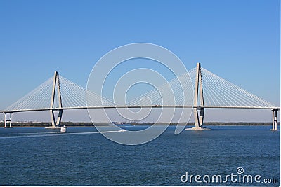 Arthur Ravenel Bridge in Charleston Stock Photo