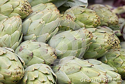 Artichoke background. Asparagus family, market stock photography Stock Photo