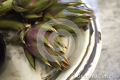 Artichokes close up Stock Photo