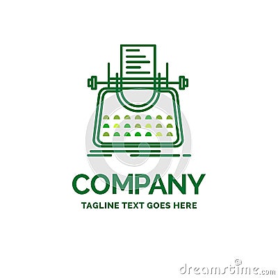 Article, blog, story, typewriter, writer Flat Business Logo temp Vector Illustration