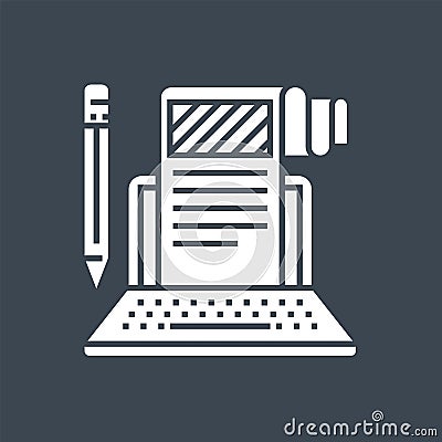 Article Submission Related Vector Glyph Icon. Vector Illustration