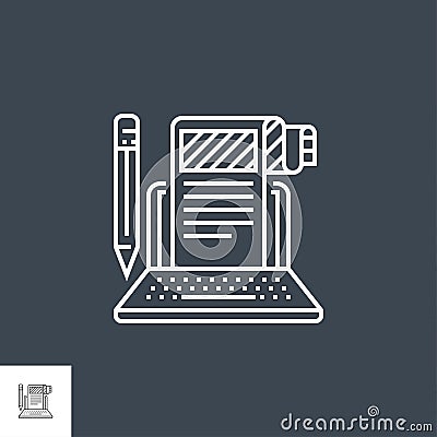 Article Submission Related Vector Thin Line Icon. Vector Illustration