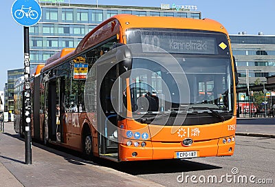 Articulated city bus Editorial Stock Photo