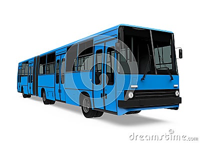 Articulated City Bus Isolated Stock Photo