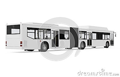 Articulated City Bus Isolated Stock Photo