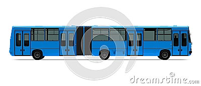 Articulated City Bus Isolated Stock Photo