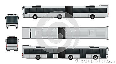 Articulated city bus set Vector Illustration