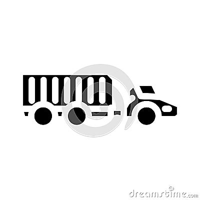 articulated hauler construction vehicle glyph icon vector illustration Vector Illustration