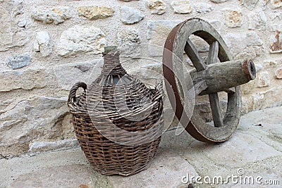 Artifacts of wine and travel Stock Photo