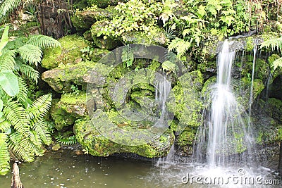 Artificial Waterfall Stock Photo