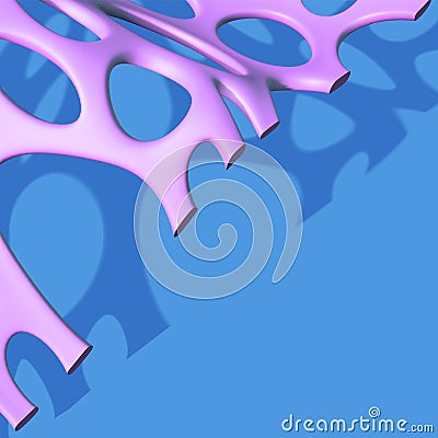 Artificial biologic fiber background with abstract purple mesh on blue backdrop Vector Illustration