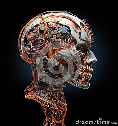 Artificial brain as element of artificial intelligence system Stock Photo