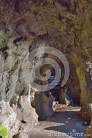 Artificial cave Stock Photo