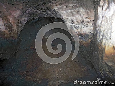 artificial cave under earth journey Stock Photo