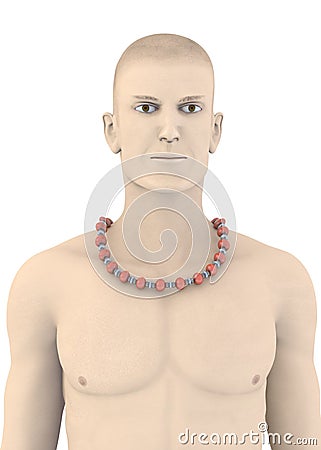 Artificial character with colorful necklace Stock Photo