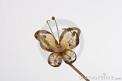 Artificial decorative butterfly Stock Photo