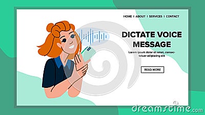 artificial dictate voice message vector Cartoon Illustration