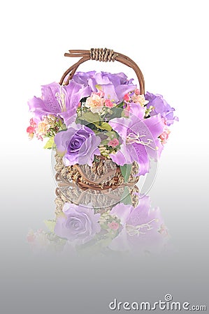 Artificial flower arrangement Stock Photo