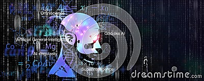 Artificial General Intelligence, AGI concept. AI can learn and solve any human's intellectual tasks. Stock Photo