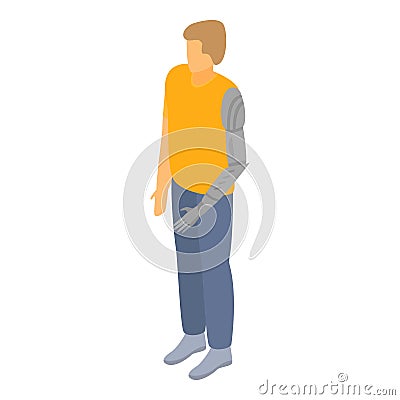 Artificial hand limbs icon, isometric style Vector Illustration