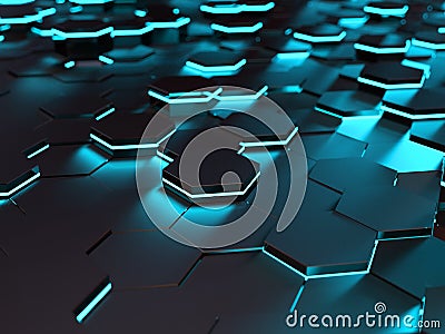 Artificial hexagonal structure Stock Photo