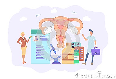 Artificial insemination technologies, surrogate mother, conception of a child, pregnancy. Uterine disease in women. Treatment of Stock Photo