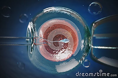 Artificial insemination, in vitro fertilization IVF of human egg cell or fertility treatment Cartoon Illustration