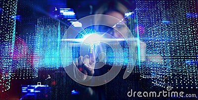 Artificial intelligence AI, machine learning and modern computer technologies concepts. Business, Technology, Internet and Stock Photo