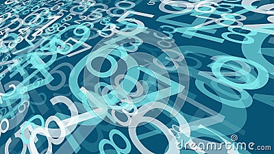 Artificial intelligence algorithm, abstract vector numbers Vector Illustration