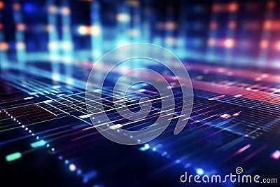 Artificial Intelligence background.Glow of Technology. Digital Life of Reason. Futuristic robot. Programming coding technology Stock Photo
