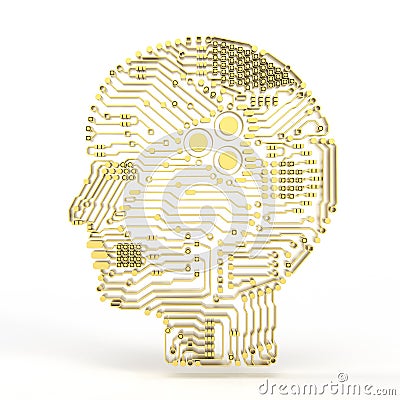 Artificial intelligence brain Stock Photo