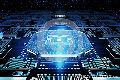 Artificial intelligence brain with datastream, unlocking the full potential of ai technology Stock Photo